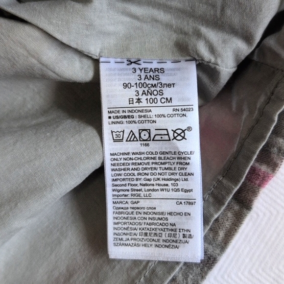 babyGap gray & pink plaid cotton flannel blouse with lining 2T toddler girls - Picture 4 of 6